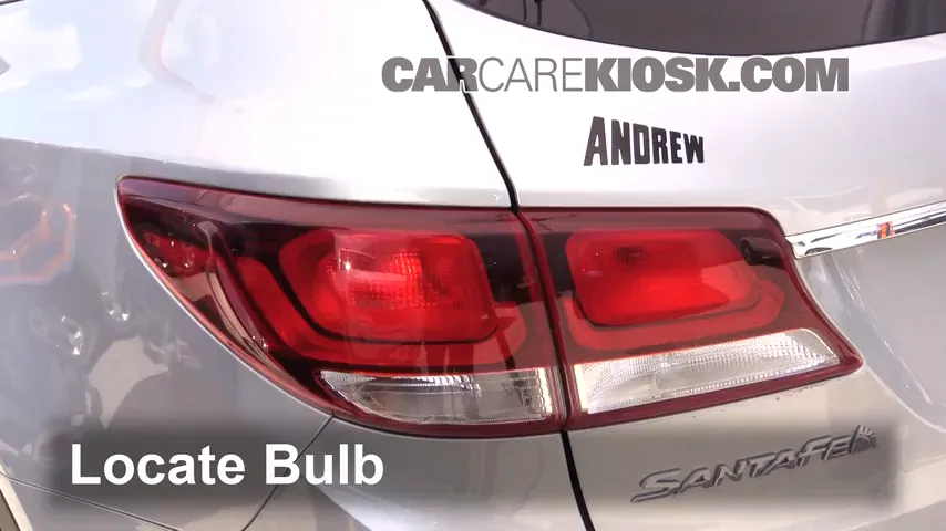 2017 Hyundai Santa Fe SE 3.3L V6 Lights Tail Light (replace bulb)